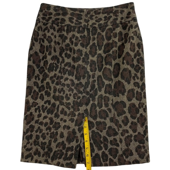 Wool Blend Leopard Pencil Skirt - Picture 11 of 11
